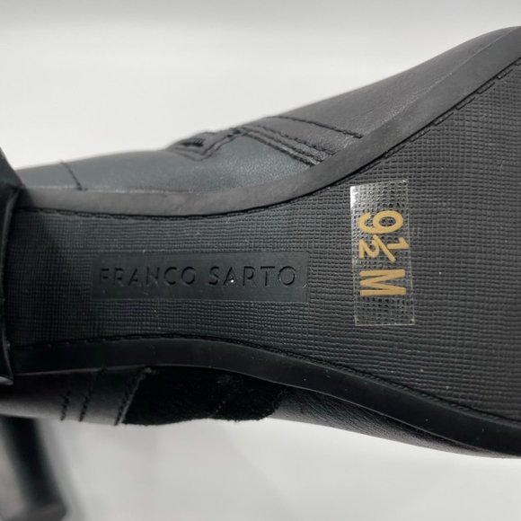 Franco Sarto Womens Black Leather & Suede Side Zip Boot Size 9.5 - Picture 11 of 13